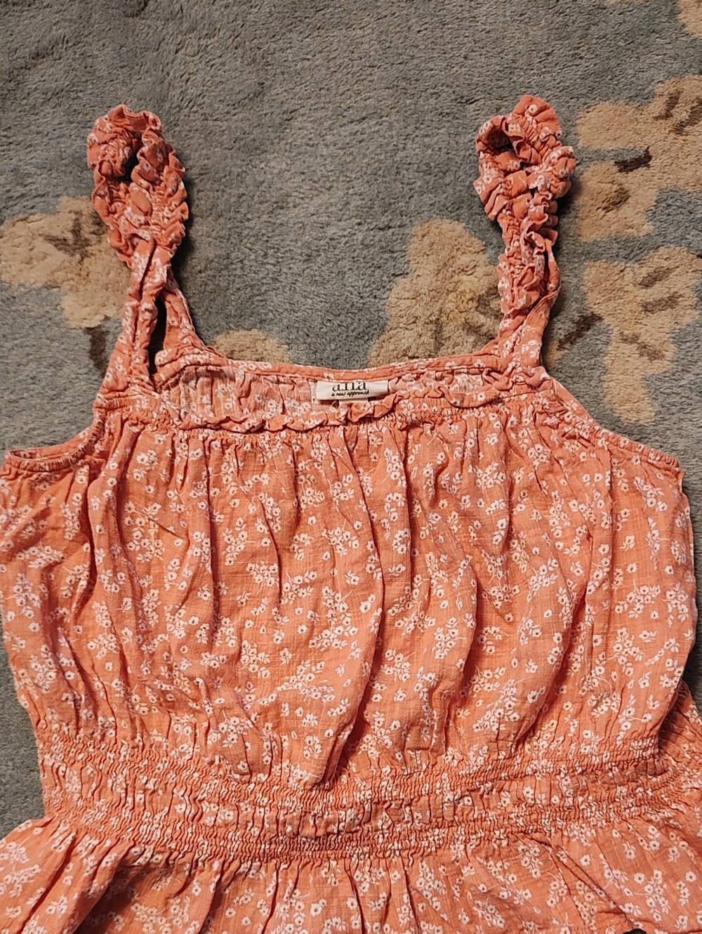Juniors Orange Florer Print Crop Top. Anna Sise S I Good Used Condition No Fl